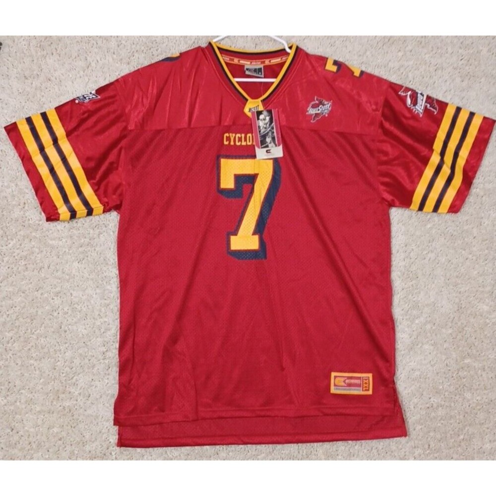 Iowa State Cyclones #7 Football Jersey Cardinal Red XXL VTG NCAA Colosseum Y2K